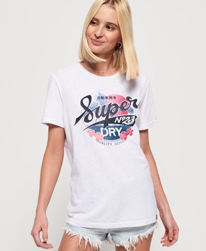 Superdry Super 23 Hawaii Női Pólók Fehér | GAQOZ2718